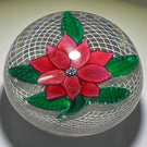 Antique New England Glass Company NEGC Lampwork Poinsettia on White Filigree Basket