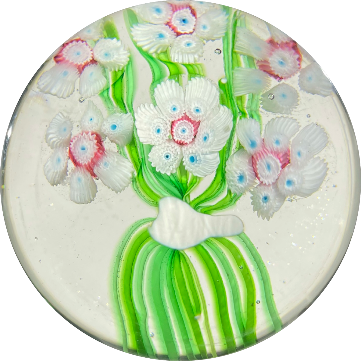 Vintage Murano Art glass Paperweight Millefiori Flower Bouquet