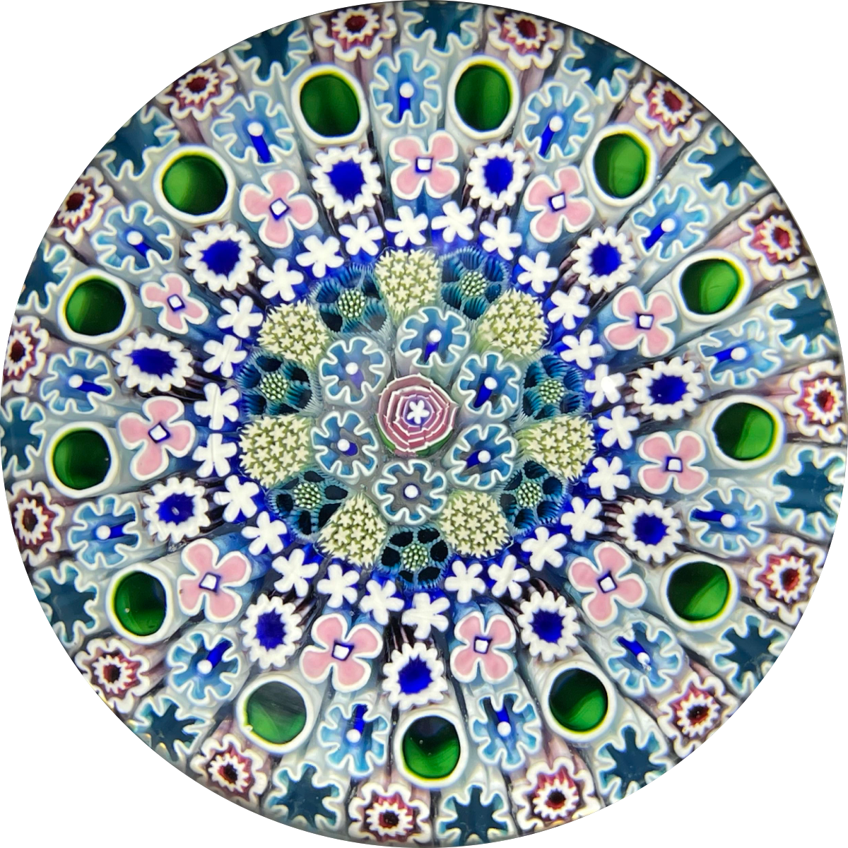 Damon MacNaught 2019 Close Concentric Millefiori in Staves & Rose Cane Center