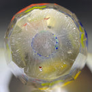 Faceted Bohemian/Czechoslovakian Glass Art Paperweight Colorful Upright Flowers