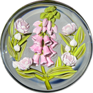 Clinton Smith 2021 Flamework Glass Art Paperweight Pink Foxglove Bouquet