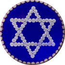 Perthshire Star of David with Complex Millefiori Garland on Opaque Blue Ground