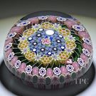 Damon MacNaught 2022 Glass Art Paperweight Complex Concentric Millefiori with Torsade and Staves