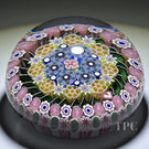 Damon MacNaught 2022 Glass Art Paperweight Complex Concentric Millefiori with Torsade and Staves