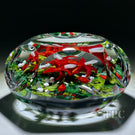 LE Rick Ayotte 1988 Faceted Glass Art Paperweight Flamework Christmas Cactus Bloom