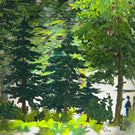 Large Alison Ruzsa 2021 Lovers In Redwood Forest Encapsulated Hand-Painted Enamels