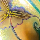 Grant Randolph Studio 1982 Torchwork Surface Decorated Iridescent Flower on Gold