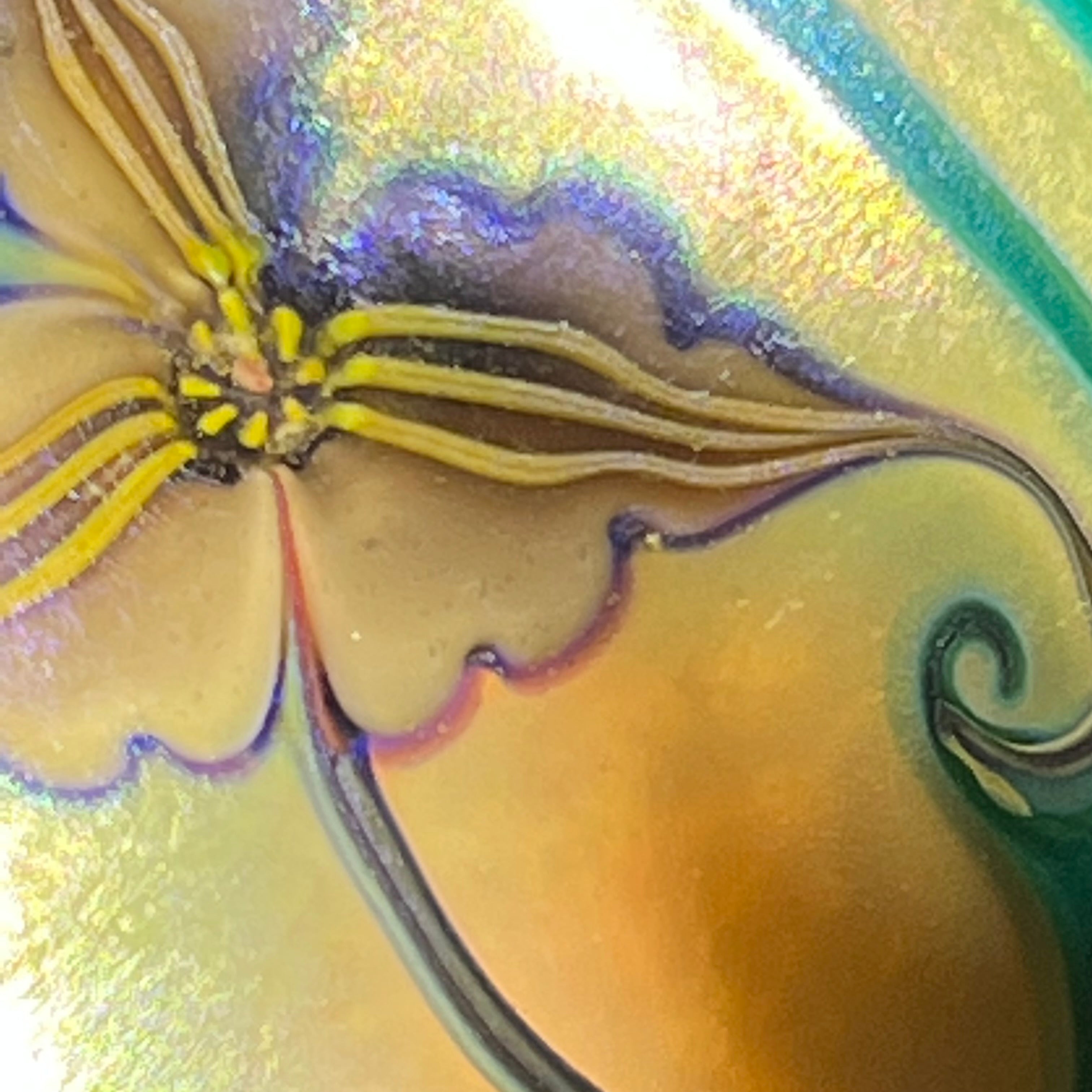 Grant Randolph Studio 1982 Torchwork Surface Decorated Iridescent Flow