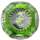 Baccarat 1955 President James Monroe Sulphide Fancy Cut Green Overlay