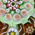 Early Paul Ysart Concentric Millefiori With Radiating Aventurine Twists On Green Jasper Ground
