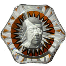 Faceted Baccarat Crystal 1969 Adlai Stevenson Sulphide on Transparent Amber