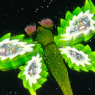 William Manson Scotia Range Dragonfly with Aventurine Body and Garland of Complex Green Millefiori