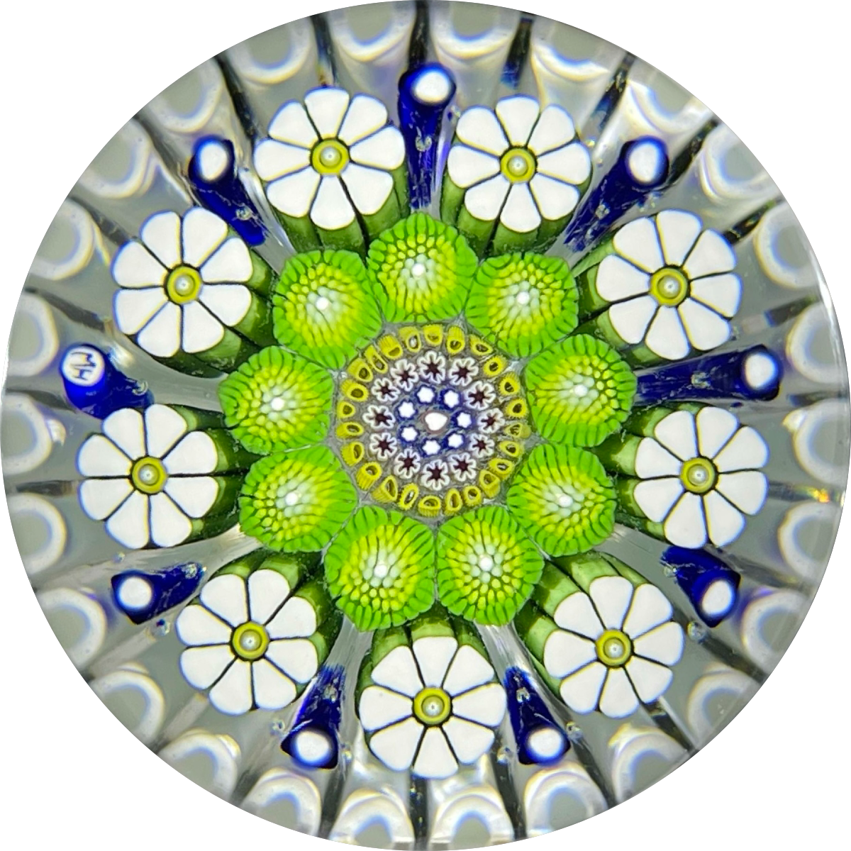 Miniature Michael Hunter 2021 Open Concentric with Complex Millefiori in Stave Basket