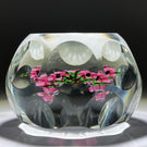 St Andrews John Deacons 1983 Flamwork Pink Flower Bouquet Faceted Glass Art Paperweight