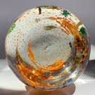 Signed Alison Ruzsa Windy Falling Leaves Autumn Scene Art Glass Paperweight