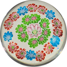 Antique Clichy Miniature Open Concentric Millefiori On Clear