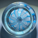 Vintage Murano Fratelli Toso Glass Art Paperweight Blue Millefiori Crown