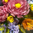 Melissa Ayotte 2010 Glass Art Paperweight Flamework Colorful Spring Flower Bouquet