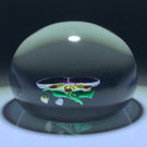 Baccarat 1973 Art Glass Paperweight Lampwork Pansy With Star Cut Base