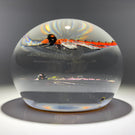 Gordon Smith 2019 Compound Flamework Double Dragonfly Over Star-cut Amber Base
