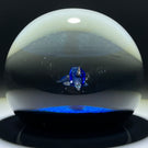 William Manson Caithness Art Glass Paperweight Flamework Blue Aventurine Dolphin