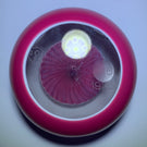 Baccarat 1973 Art Glass Paperweight Millefiori Mushroom & Faceted Pink over White Double Overlay