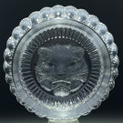 Antique Baccarat Glass Paperweight Molded Intaglio Detailed Cat with Fluted Sides