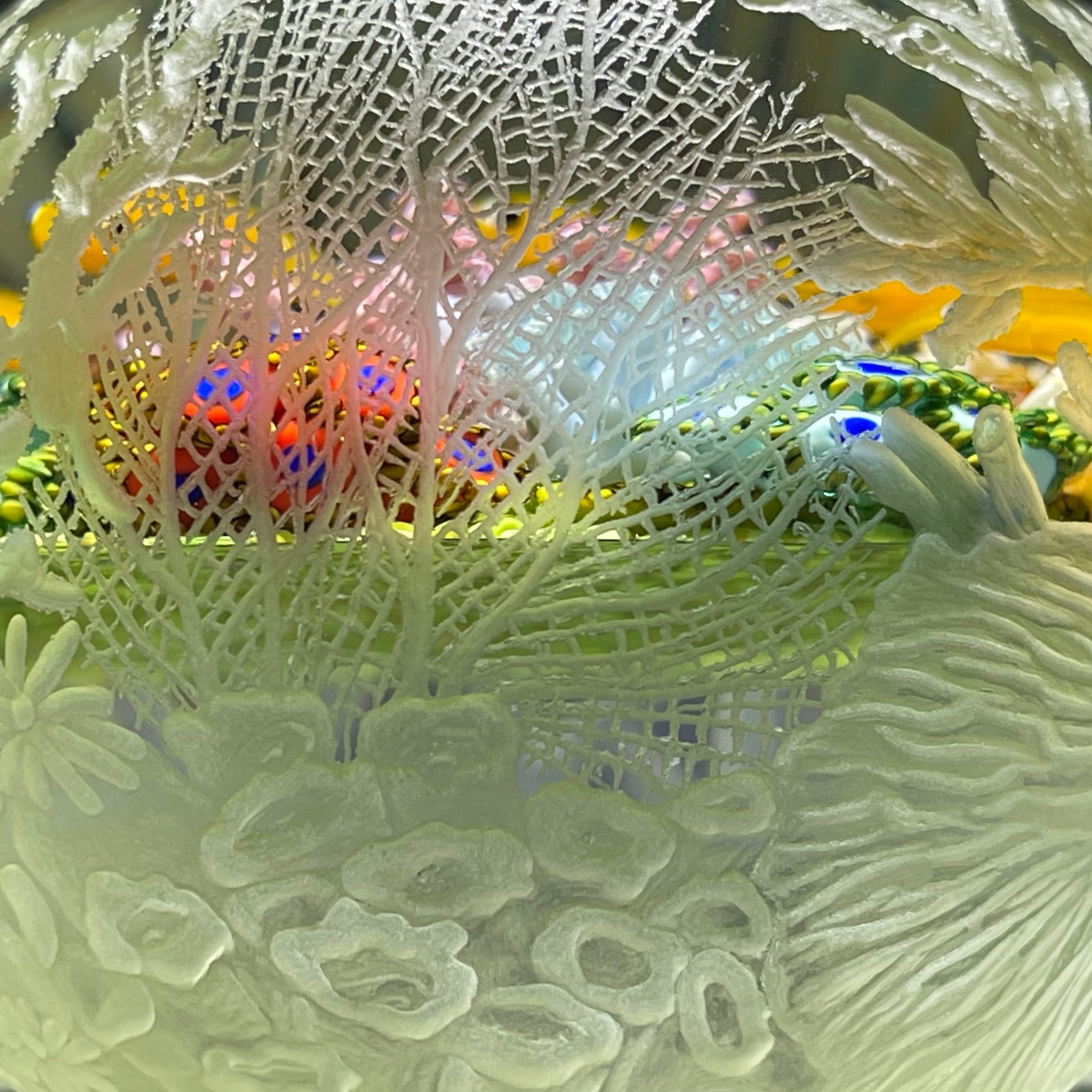 Cathy Richardson 2021 Flamework Coral Reef with All Over Surface Engra