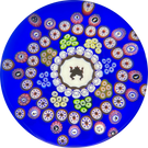Baccarat Crystal 1977 LE Diable Rouge Gridel Murrine with Patterned Complex Millefiori on Opaque Blue Ground