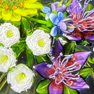 Ken Rosenfeld 2021 Glass Art Paperweight Flamework Flower Bouquet with White Clichy Style Roses