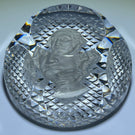 Baccarat 1954 Faceted George Washington Sulphide on Clear Diamond Cut Base