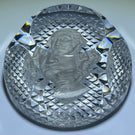 Baccarat 1954 Faceted George Washington Sulphide on Clear Diamond Cut Base