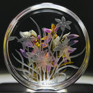 Cathy Richardson 2021 Engraved Queen of Sheba Orchids 1 of 1 Glass Art Paperweight