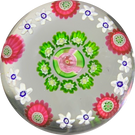 Antique Clichy Open Concentric Complex Millefiori With Central Pink Rose