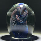 Signed Robert Burch 1979 Abstract Coiled Iridescent Filigree Studio Glass Paperweight