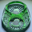 Baccarat 1955 President James Monroe Sulphide Fancy Cut Green Overlay