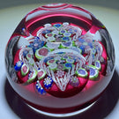 William Bill Burchfield Cape Cod Glassworks Millefiori & Filigree Heart on Opaque Red Ground