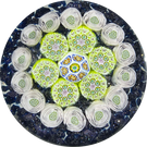 James Hart 2008 Complex Concentric Millefiori w/ Roses on Aventurine Ground