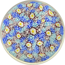 Large Murano Glass Art Paperweight Carpeted Closepack Millefiori with Spaced White Roses