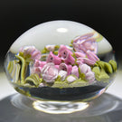 Clinton Smith 2021 Flamework Glass Art Paperweight Pink Foxglove Bouquet