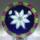 Unknown Scottish Art Glass Paperweight Lampwork Flower with Millefiori Garland