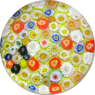 Vintage Strathearn Glass Art Paperweight Colorful Closepack Millefiori