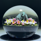 Clinton Smith 2021 Flamework Blue Robin's Egg in a Nest of Pink & White Flowers