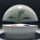 LE Caithness Whitefriars 1985 Flamework Pansy Bouquet on Opaque White Ground