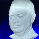 Faceted Baccarat Crystal 1971 President Herbert Hoover Sulphide on Transparent Blue