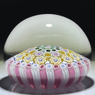 Damon MacNaught 2021 Pink and Yellow Close Concentric Millefiori Glass Art Paperweight