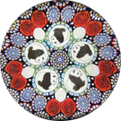 Michael Hunter 2021 Patterned Concentric Complex Millefiori with Panda Picture Murrine & Roses