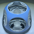 Baccarat 1971 Faceted Blue on White Double Overlay President Herbert Hoover Sulphide