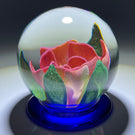 Pairpoint Robert Mason Crimp Rose On Blue Footed Base