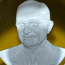Baccarat 1973 Faceted President Harry S. Truman Sulphide on Amber Ground